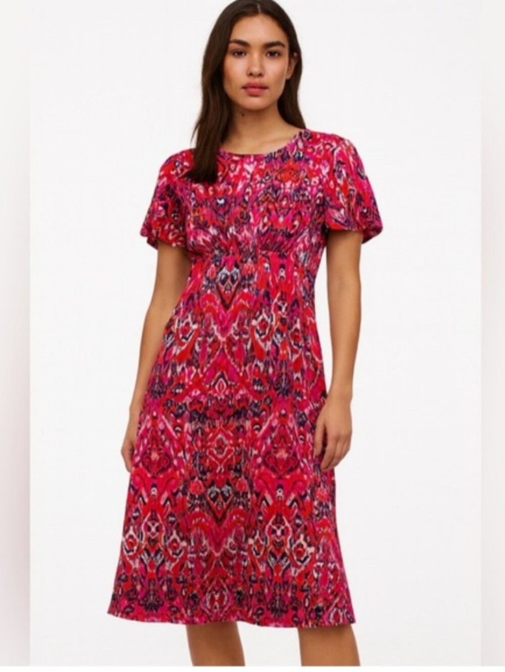 NWT Women’s Pink Patterned Maxi Dress Size XL. US 12